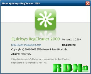 Quicksys RegCleaner 2009 2.1.0.209