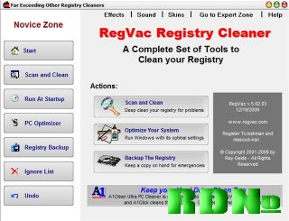 RegVac Registry Cleaner v5.02.03